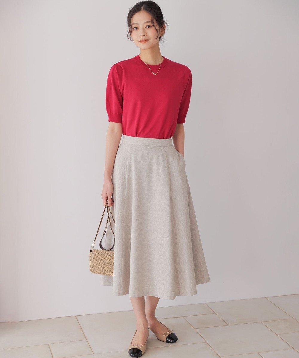 組曲 S ライトリネンライクフレア スカート 