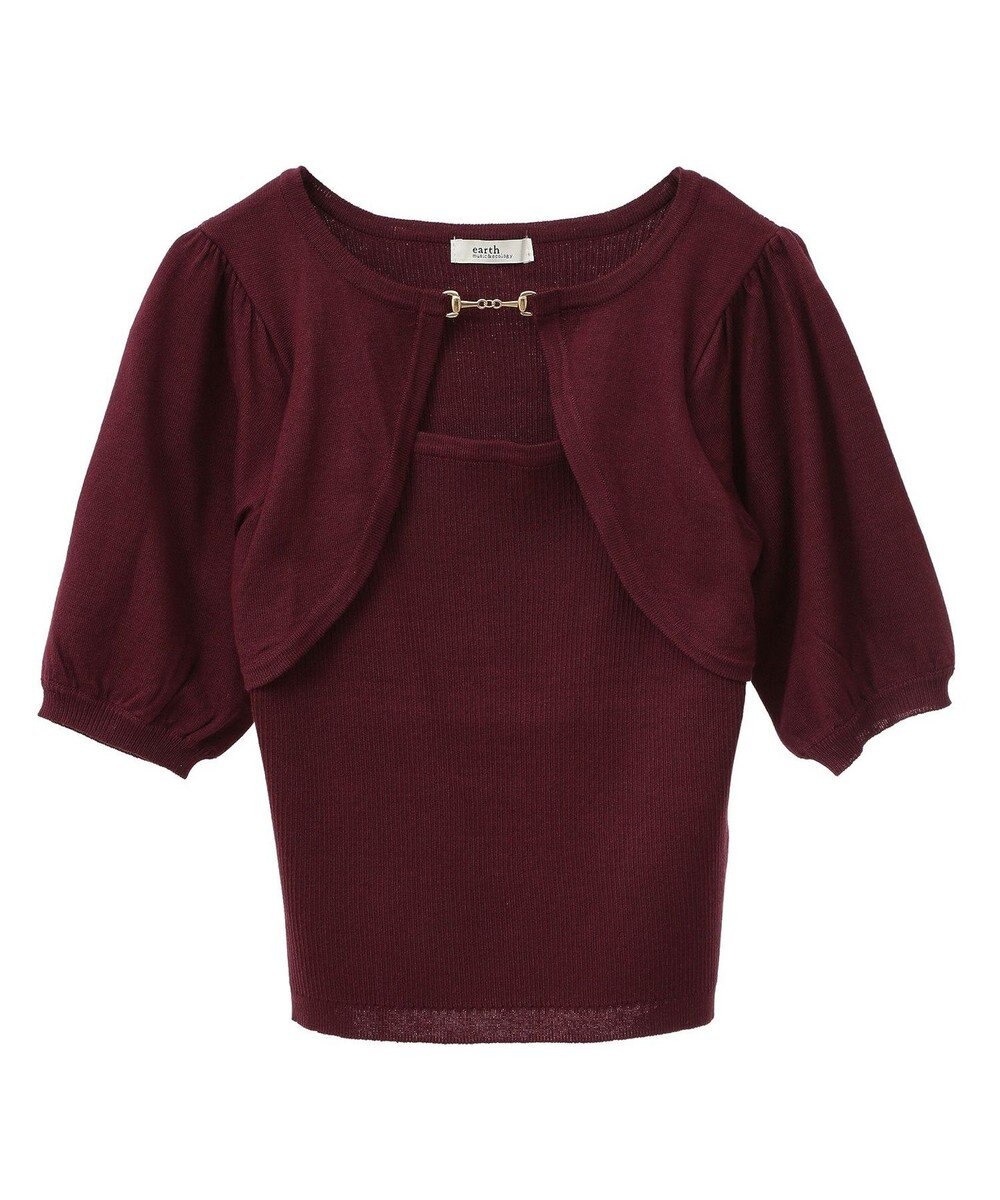 earth music&ecology ビット付きニットプルオーバー 