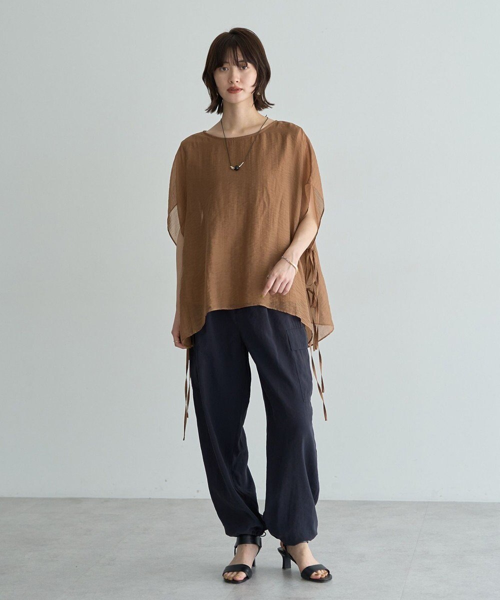 YECCA VECCA サイドリボンシアーレイヤードプルオーバー 