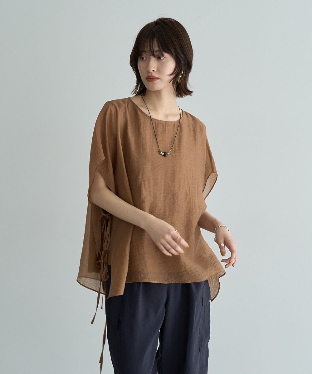 YECCA VECCA サイドリボンシアーレイヤードプルオーバー 