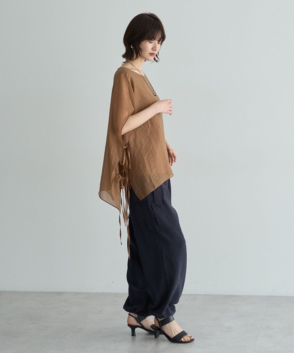 YECCA VECCA サイドリボンシアーレイヤードプルオーバー 