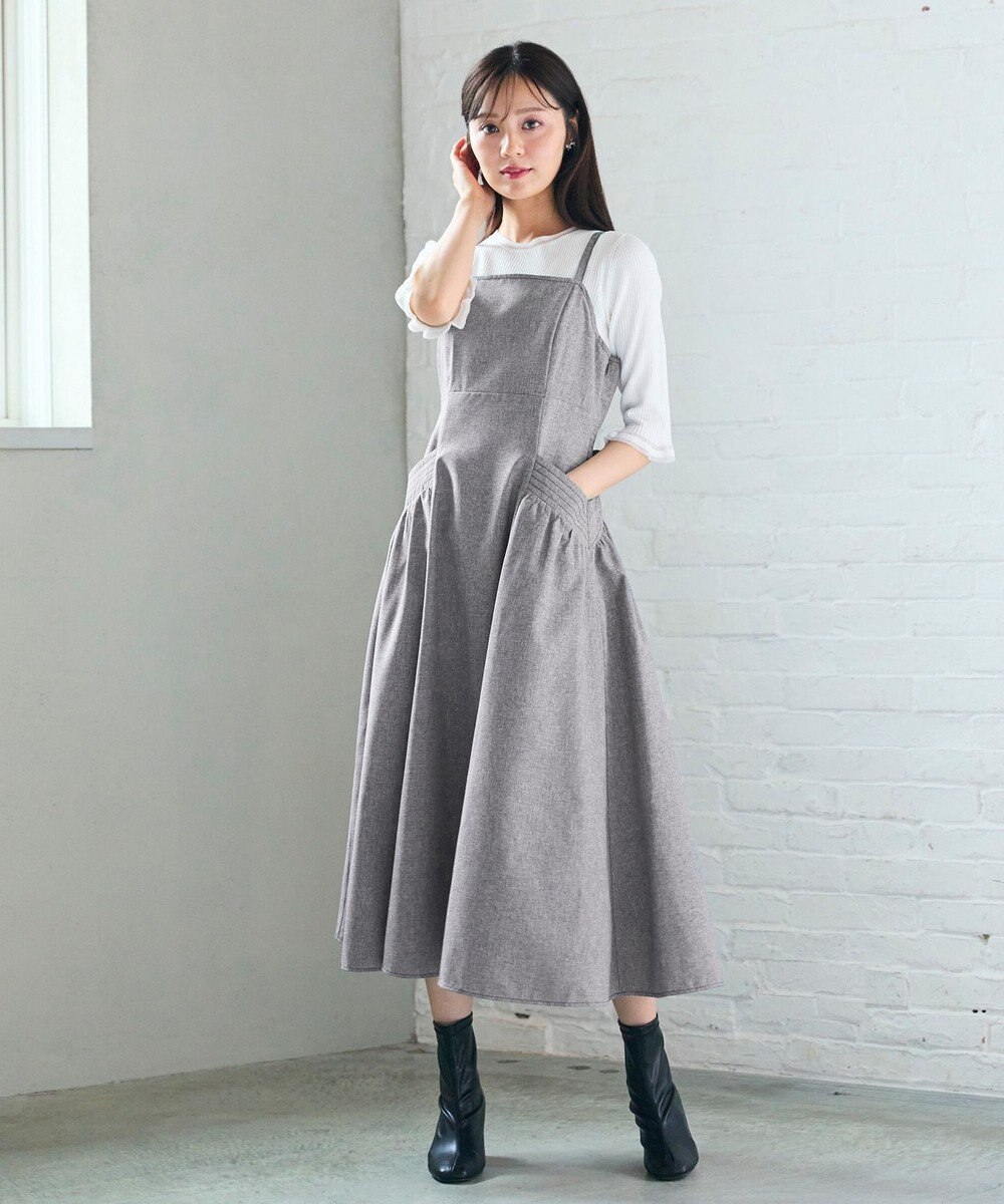 Feroux バッグリボン ジャンパースカート 