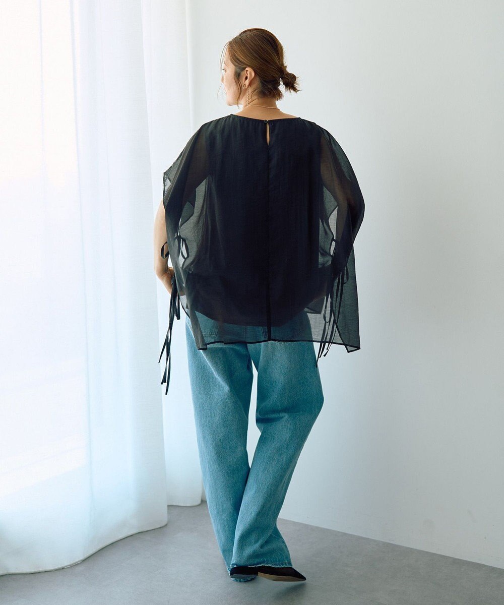 YECCA VECCA サイドリボンシアーレイヤードプルオーバー 