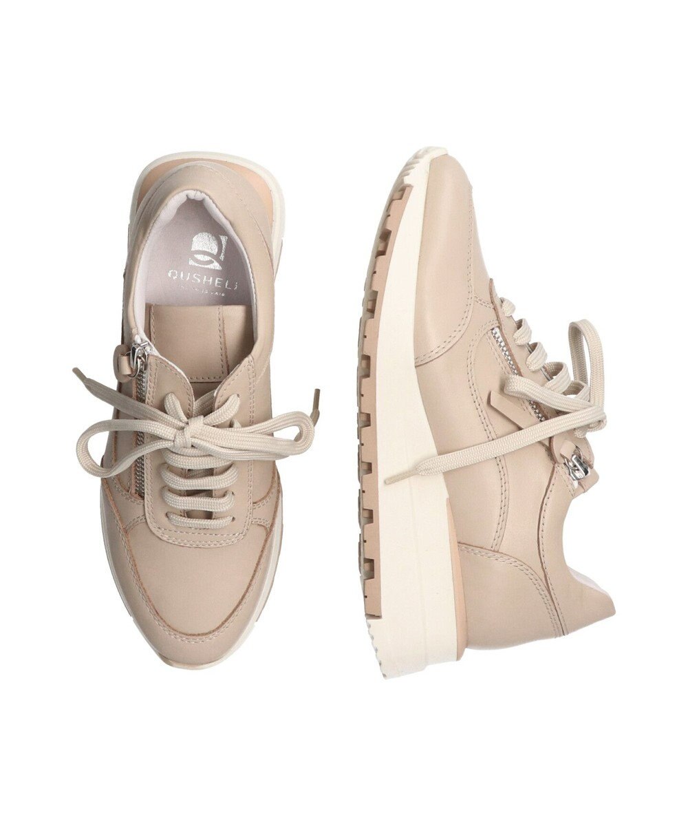 INTER-CHAUSSURES 【QUSHELI】アウトサイドジップレザースニーカー 