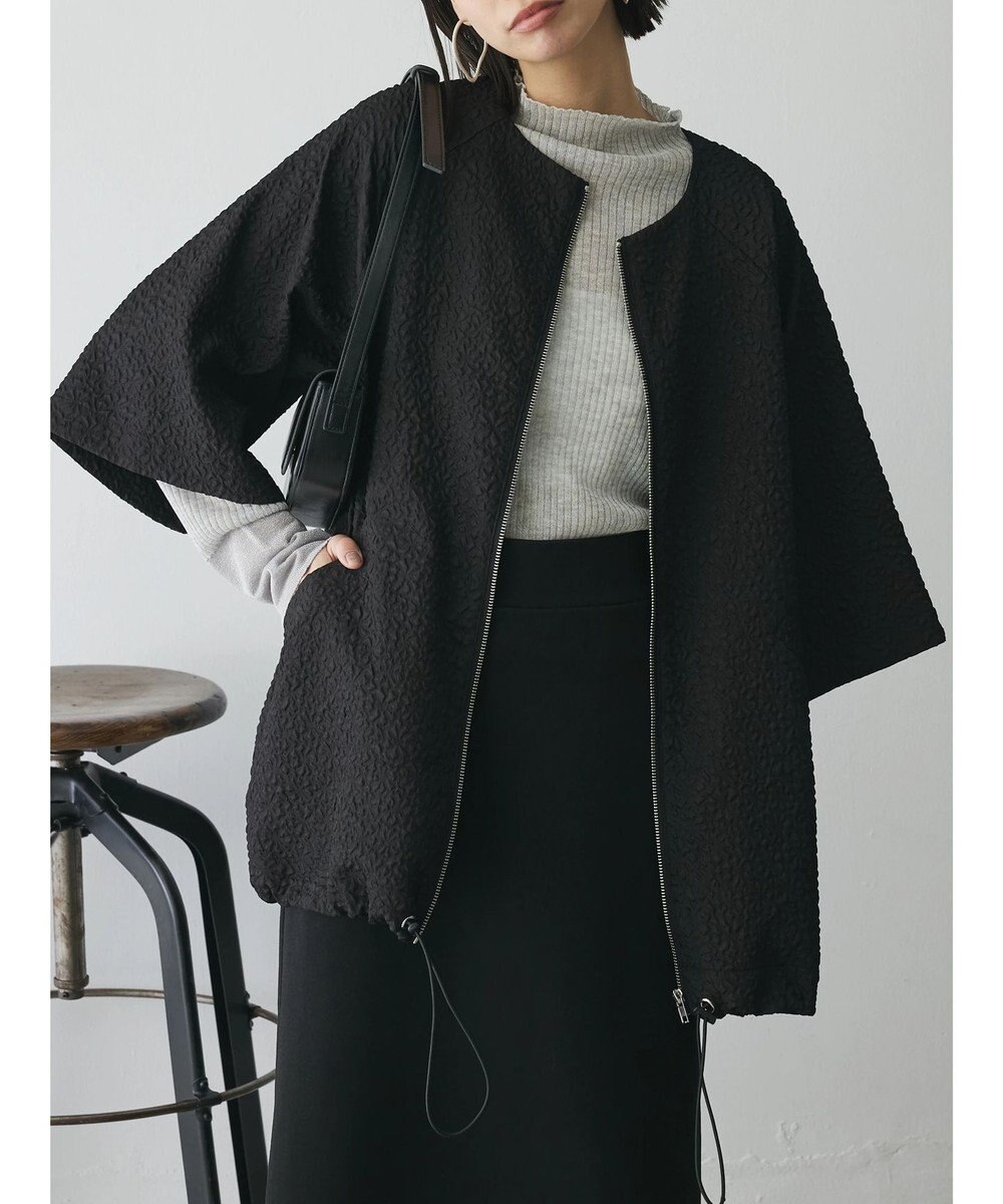 Green Parks AnriettMusee フロントジップジャガードブルゾン 