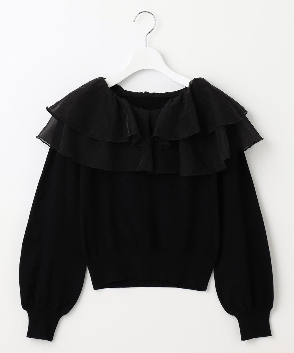 Feroux 【洗える】ラッフルコンビ ニット 