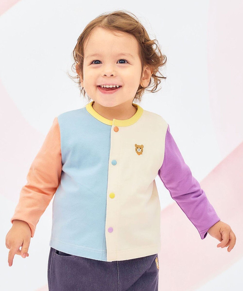 MIKI HOUSE HOT BISCUITS 【80-120cm】【Everyday Series】天竺素材 ワンポイントカーディガン 