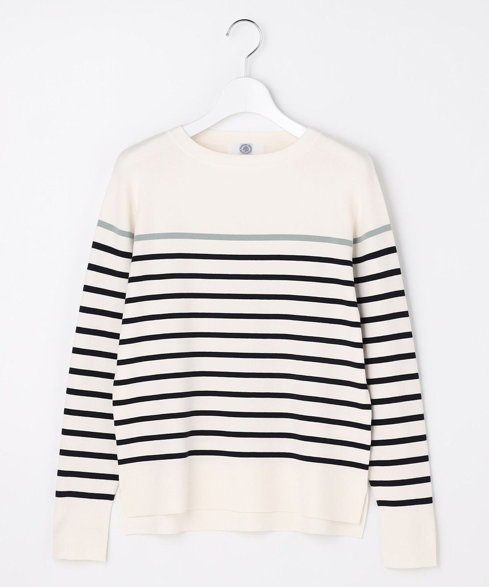 J.PRESS LADIES S Rayon Stretch Border ニット 