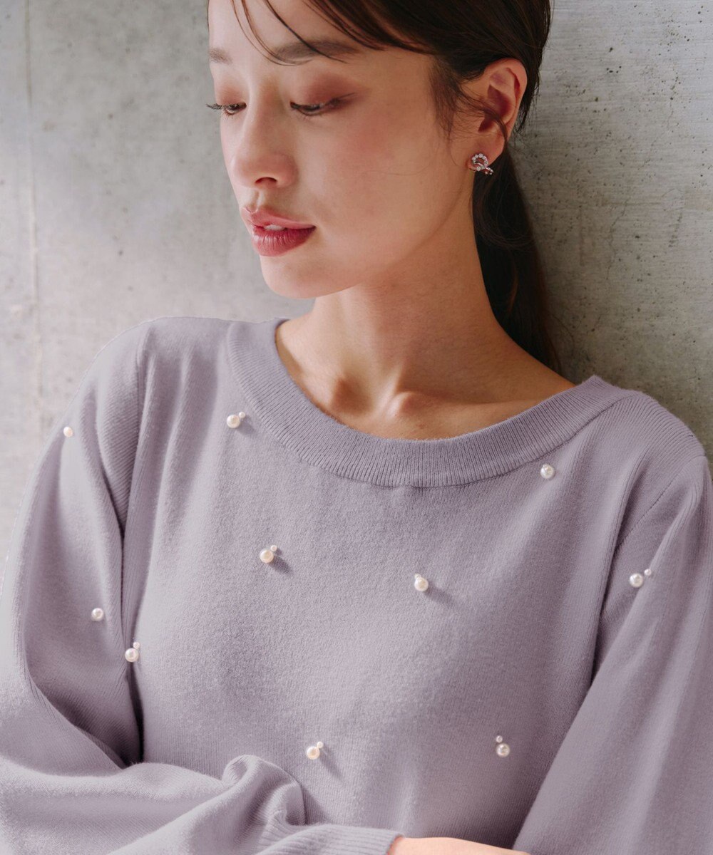 Tiaclasse 【洗える】パール付きニットチュニック 