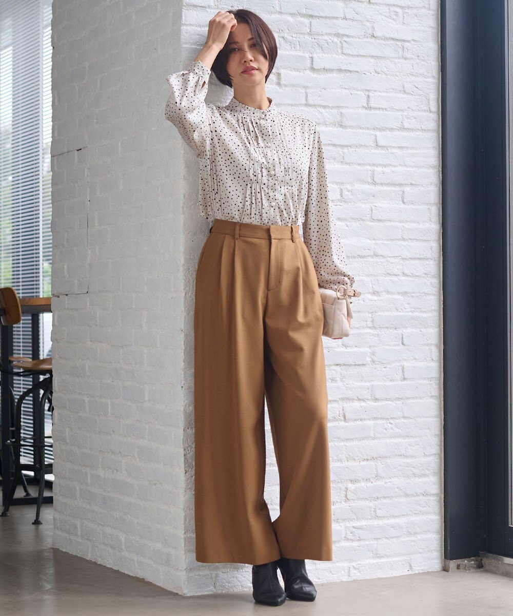 自由区 【洗える】TOROハイネック ブラウス 