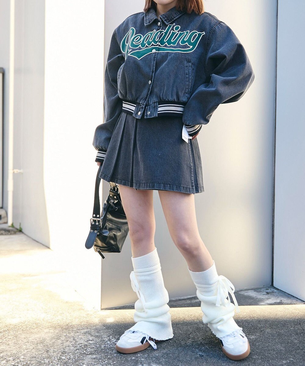 WEGO デニムラッププリーツスカート 