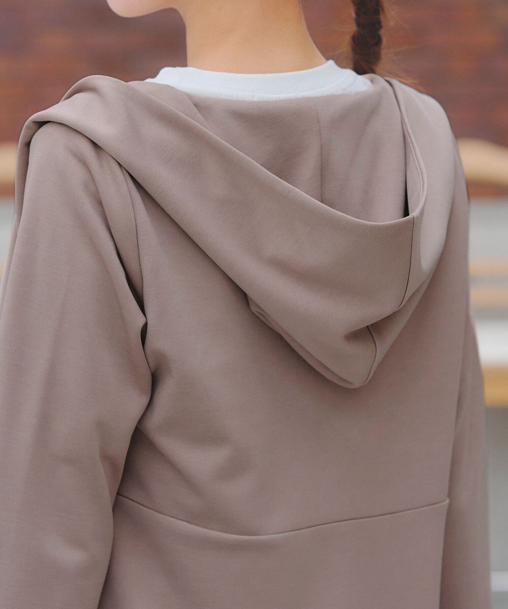 Tiaclasse L 【洗える】ポンチフードカーディガン 