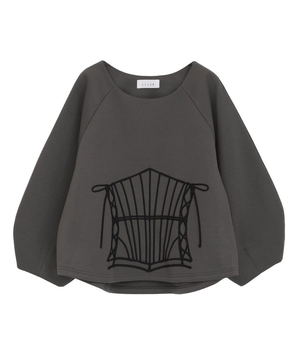 Green Parks ■ESCAR コルセットコード刺繍プルオーバー 