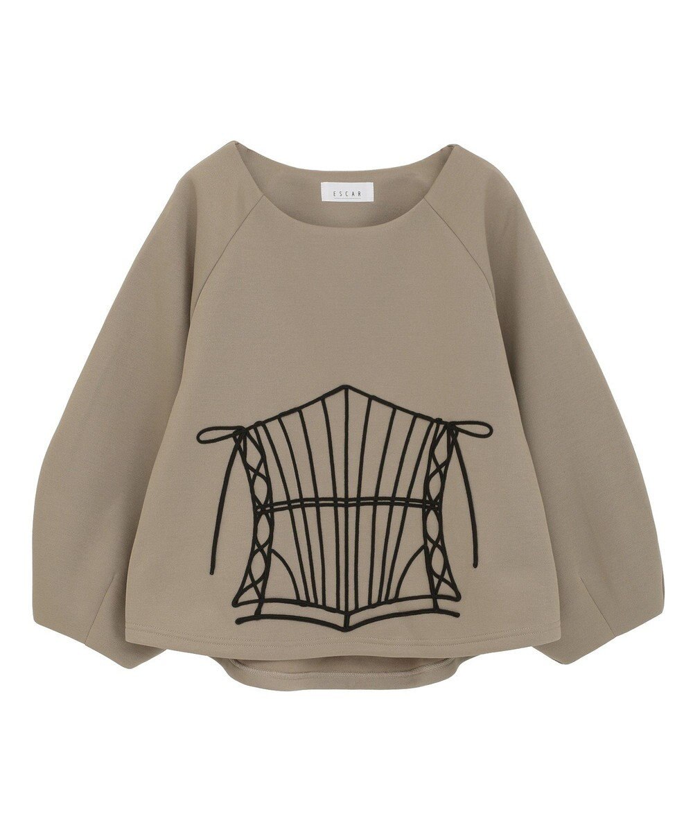 Green Parks ■ESCAR コルセットコード刺繍プルオーバー 