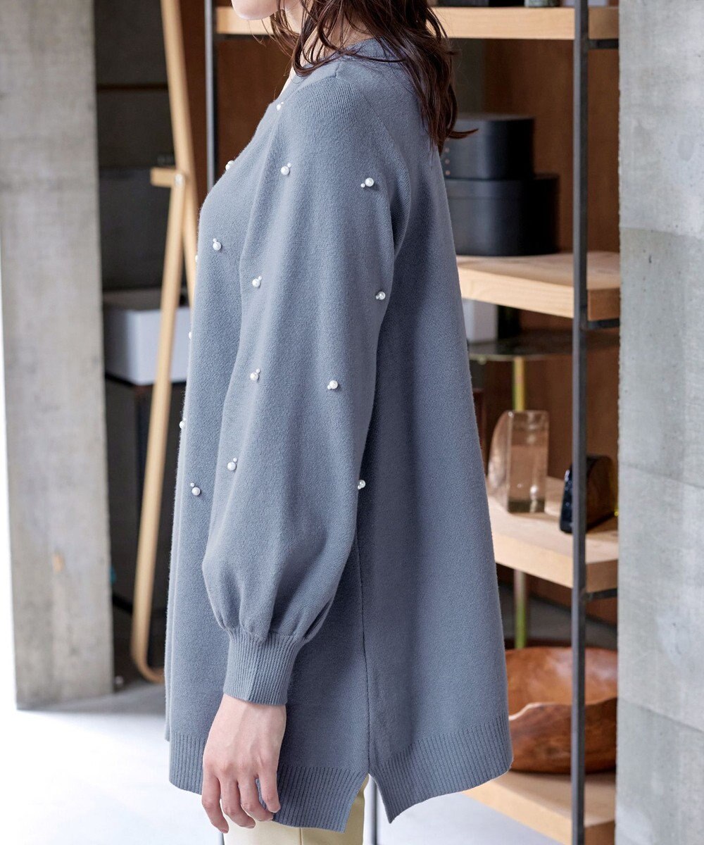 Tiaclasse 【洗える】パール付きニットチュニック 