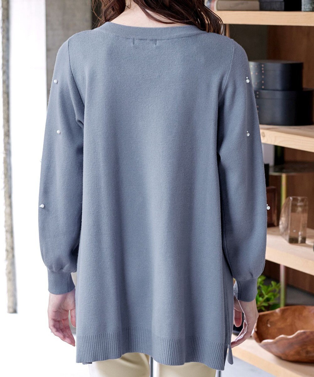 Tiaclasse 【洗える】パール付きニットチュニック 