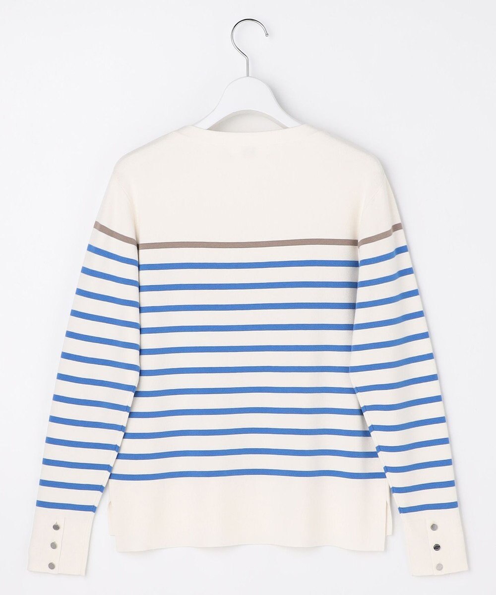 J.PRESS LADIES L Rayon Stretch Border ニット 