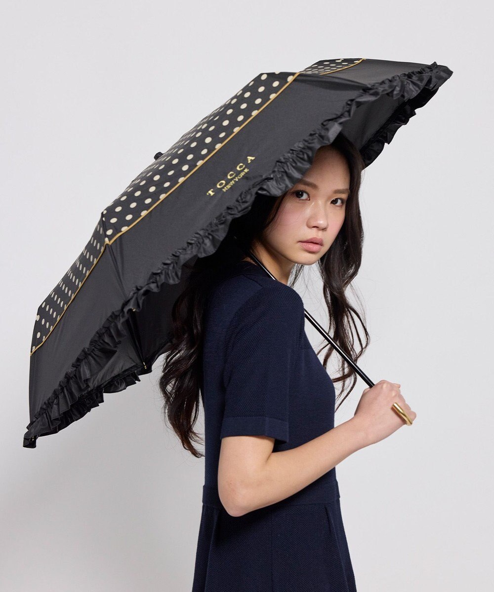 TOCCA 【晴雨兼用】DREAM OF DOTS UMBRELLA 折り畳み傘 収納バッグ付き 