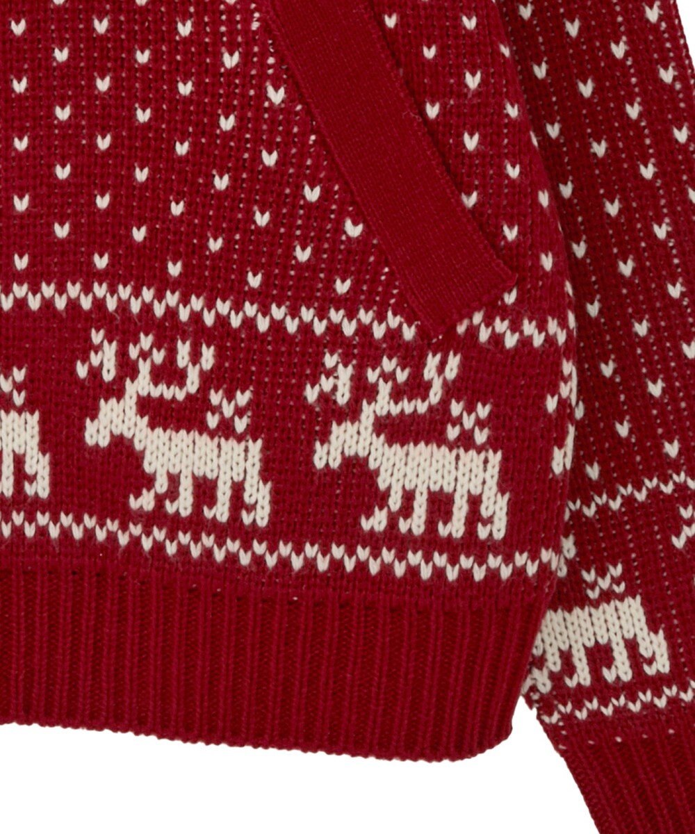 earth music&ecology ダブルzipノルディックカウチンニットカーディガン 