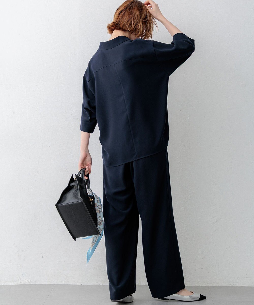 23区 【WEB&一部店舗限定】ストレッチジョーゼット ワイドパンツ 