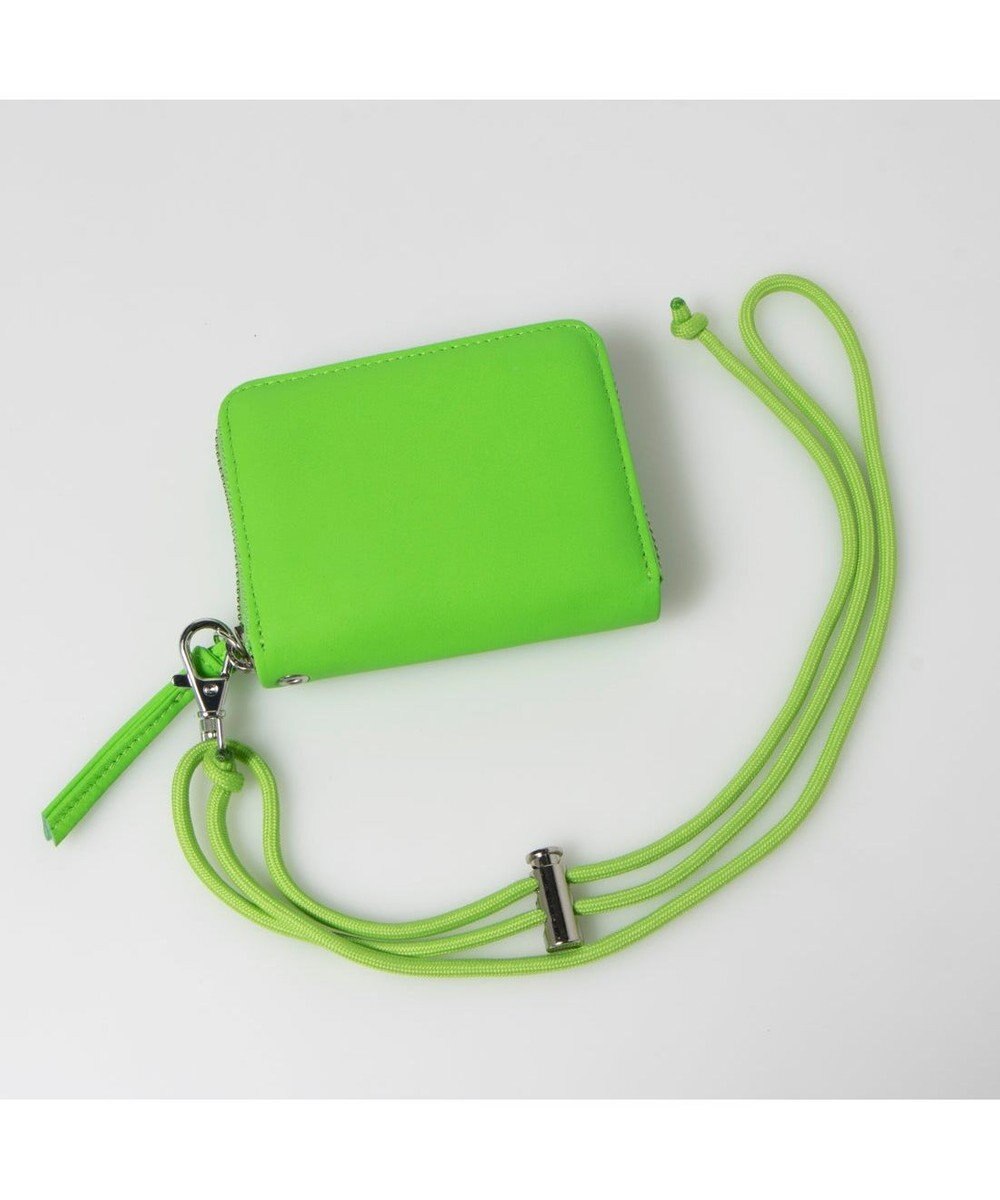 UNBILLION ペルケ perche / 蛍光レザーストラップ付き・ジャバラカードウォレット 