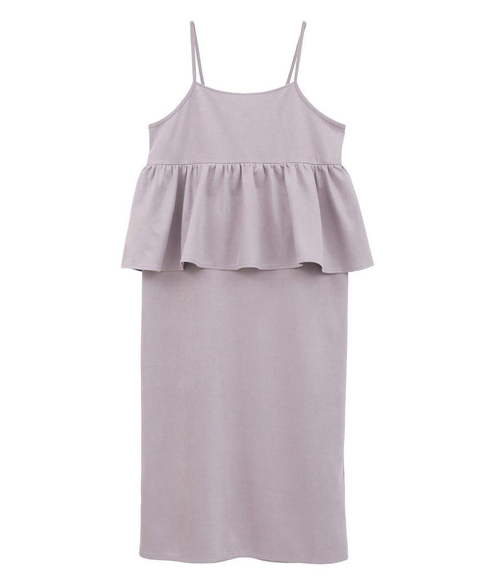 Green Parks スウェードポンチペプラムキャミワンピース 