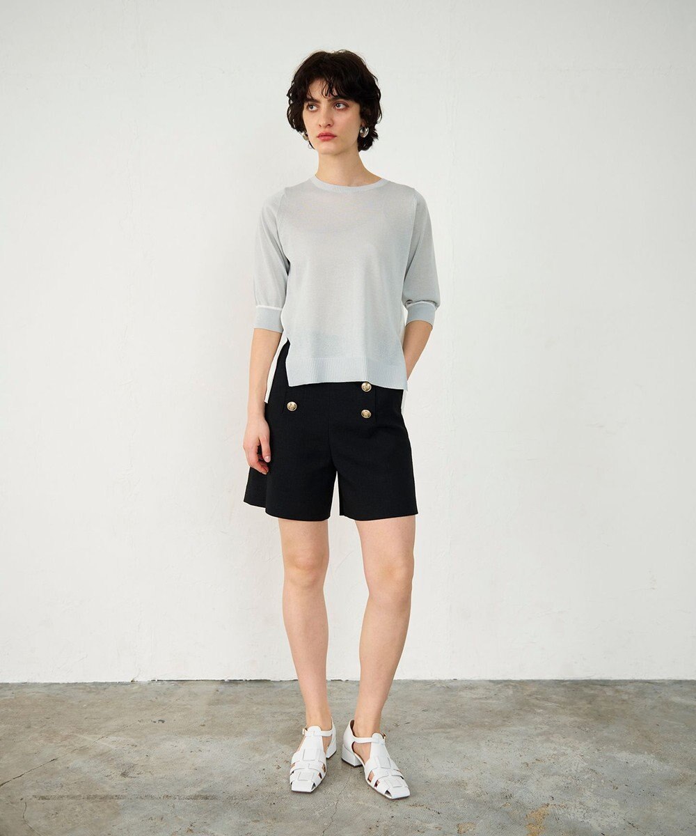 GRACE CONTINENTAL バイカラークルーニットトップ 