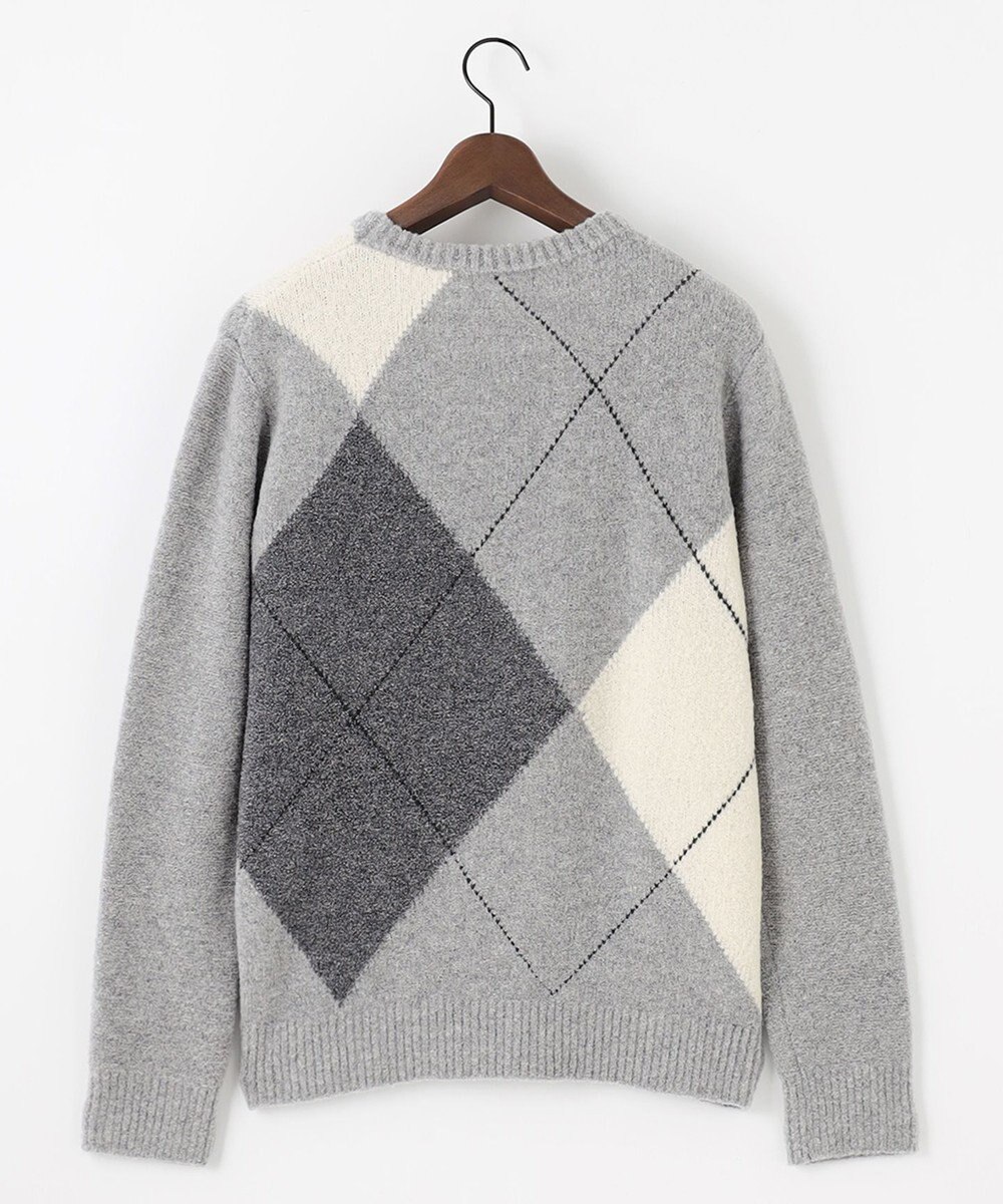 JOSEPH ABBOUD 【インポート素材/ソフトな肌触り/軽量】MOUSSE アーガイル クルーネック セーター 