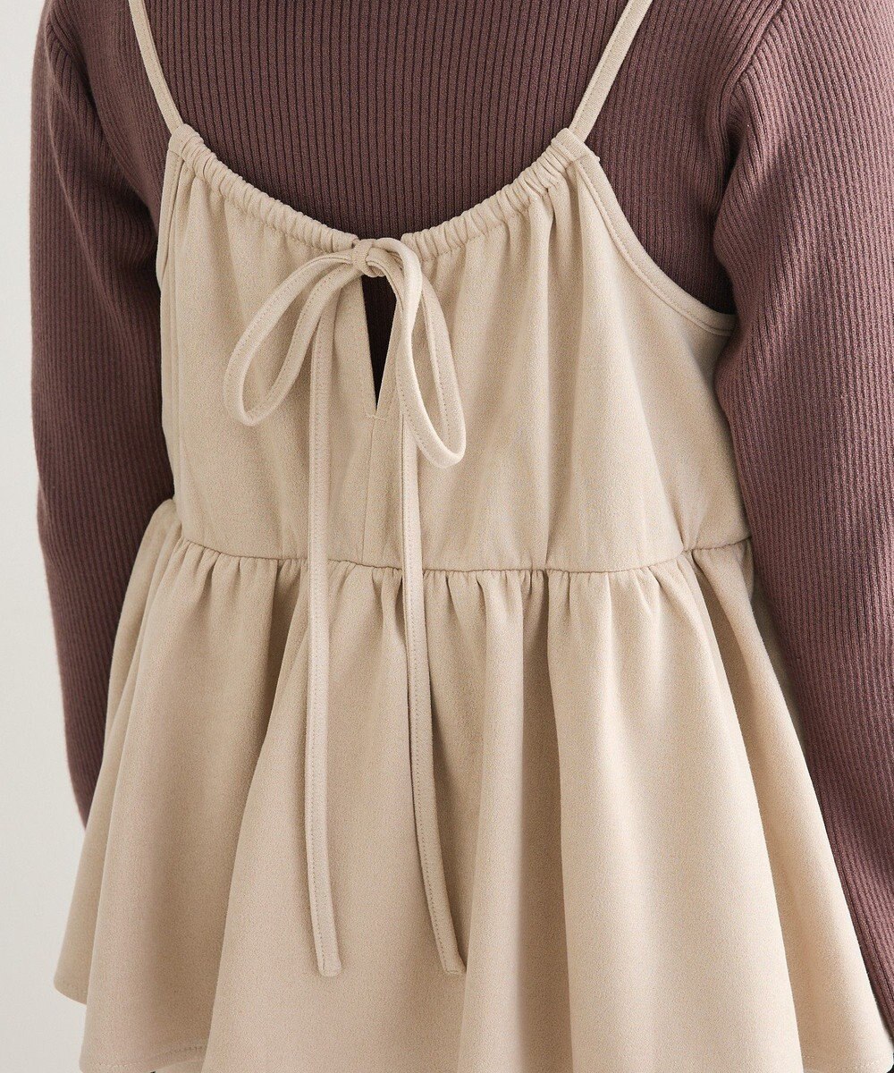 Green Parks スウェードポンチペプラムキャミワンピース 