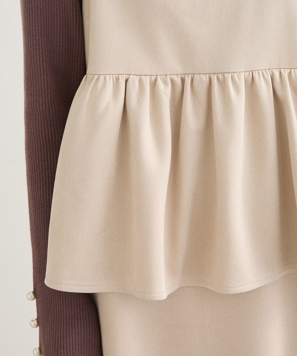 Green Parks スウェードポンチペプラムキャミワンピース 