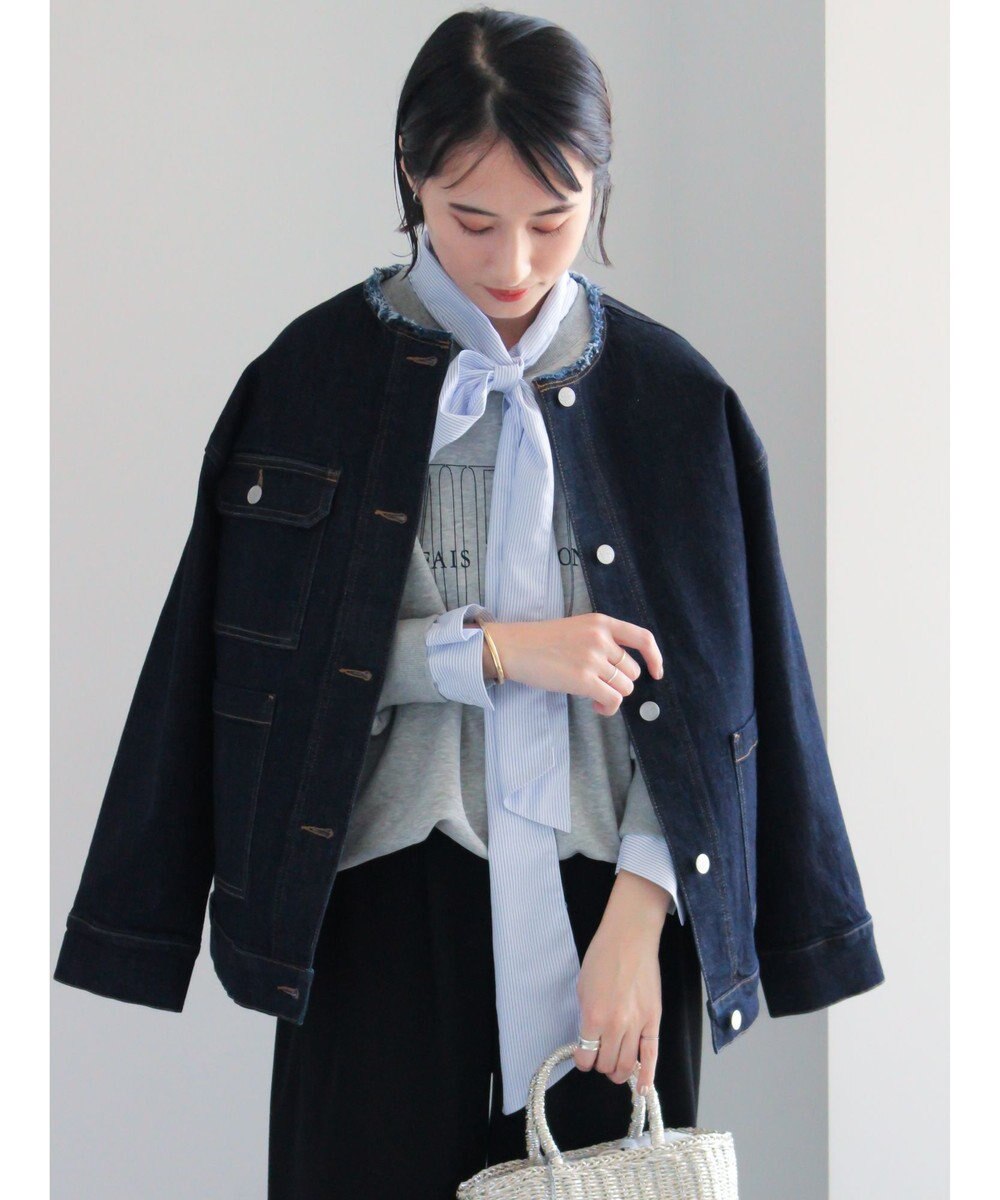 Te chichi ノーカラーデニムジャケット 
