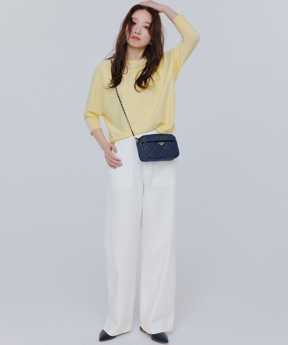 23区 【洗える】スラブツイルストレッチ ワイド パンツ 