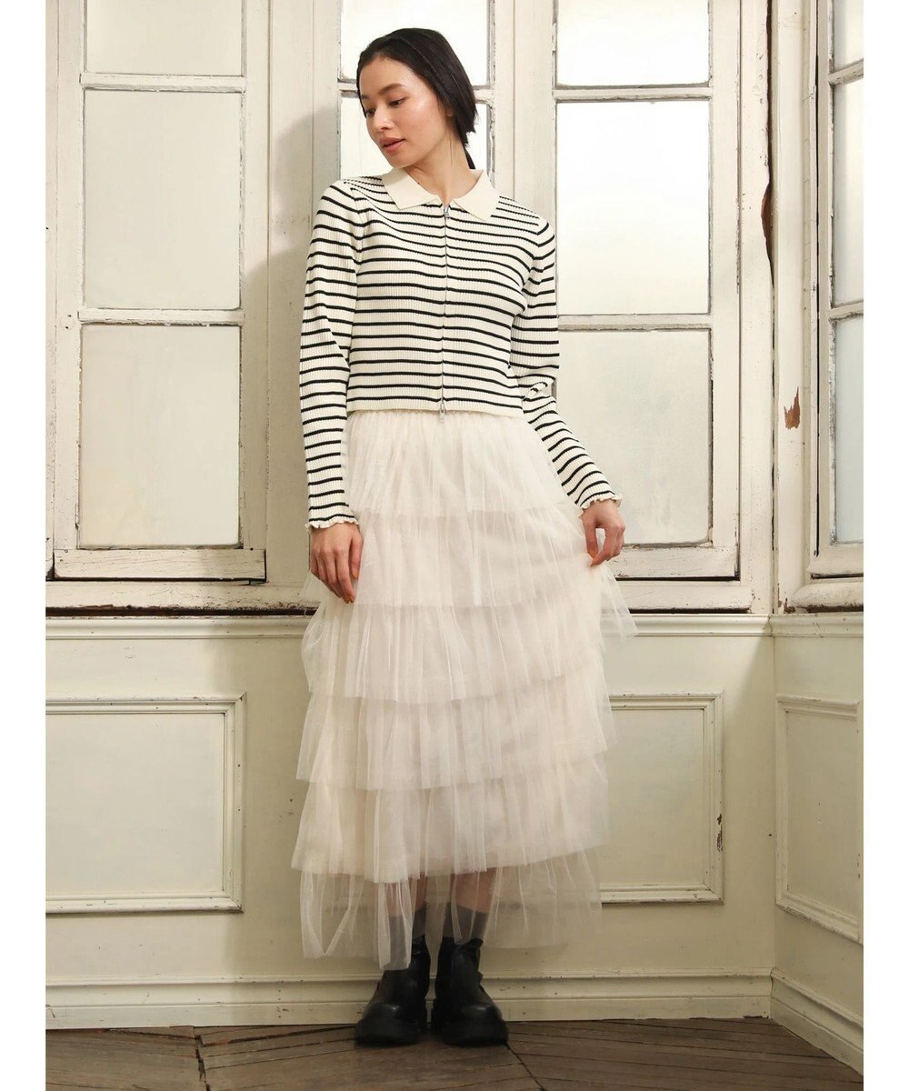 Green Parks ・ＥＬＥＮＣＡＲＥ　ＤＵＥ　ティアードラメチュールスカート 