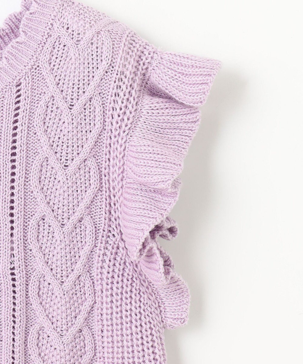 ANY KIDS ハート ケーブル ニット ベスト 