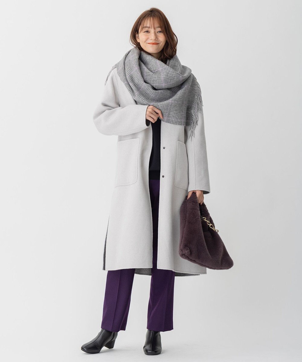 自由区 ウールカシミヤリバーシブル ストール 