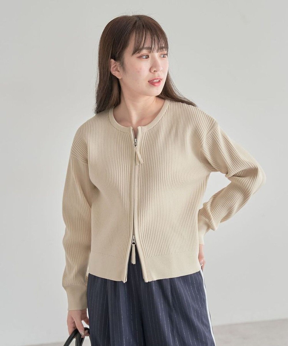 Green Parks ＺＩＰ付きニットカーディガン 