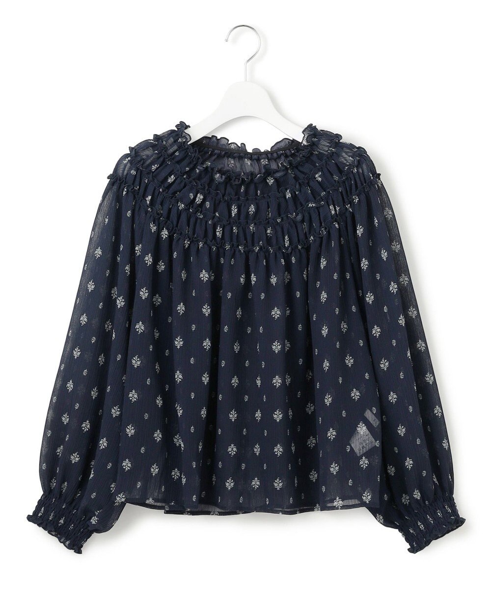 23区 【SLOW/一部店舗限定】クレープ フラワープリント ブラウス 