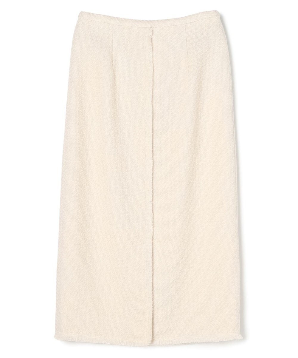 BEIGE， MULLIN / ウールツイードフロントベントスカート 