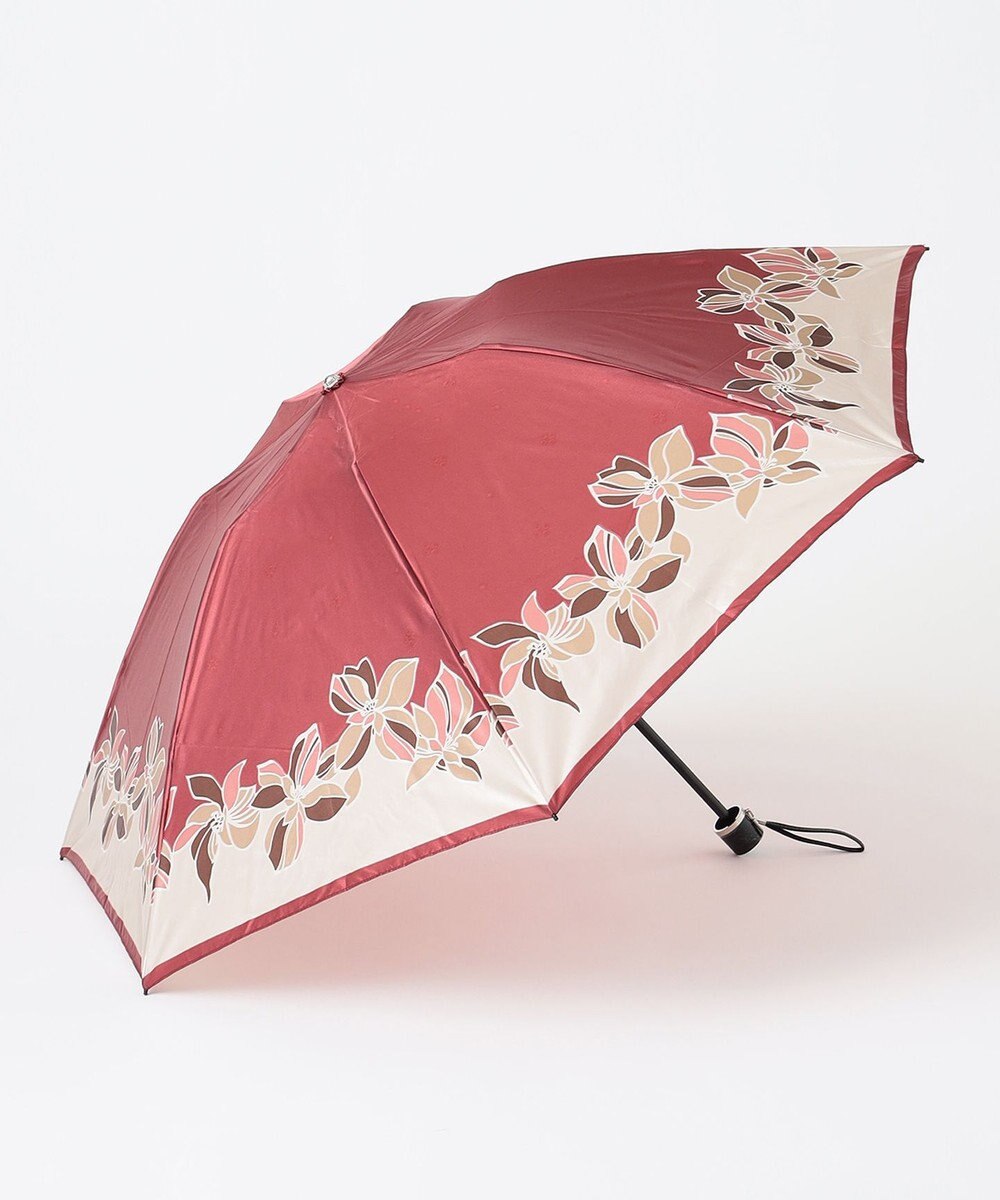 ★新品★ミラショーン　折りたたみ傘　雨傘　大きめ　サテン　花柄　ピンク