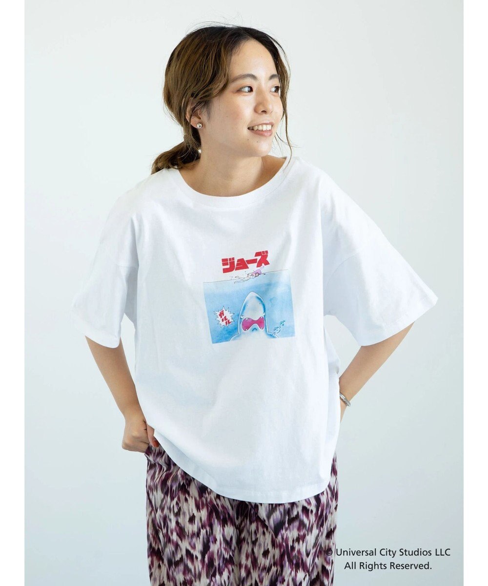 earth music&ecology ＪＡＷＳ　　ＣＯＭＩＣ　Ｔシャツ Off White