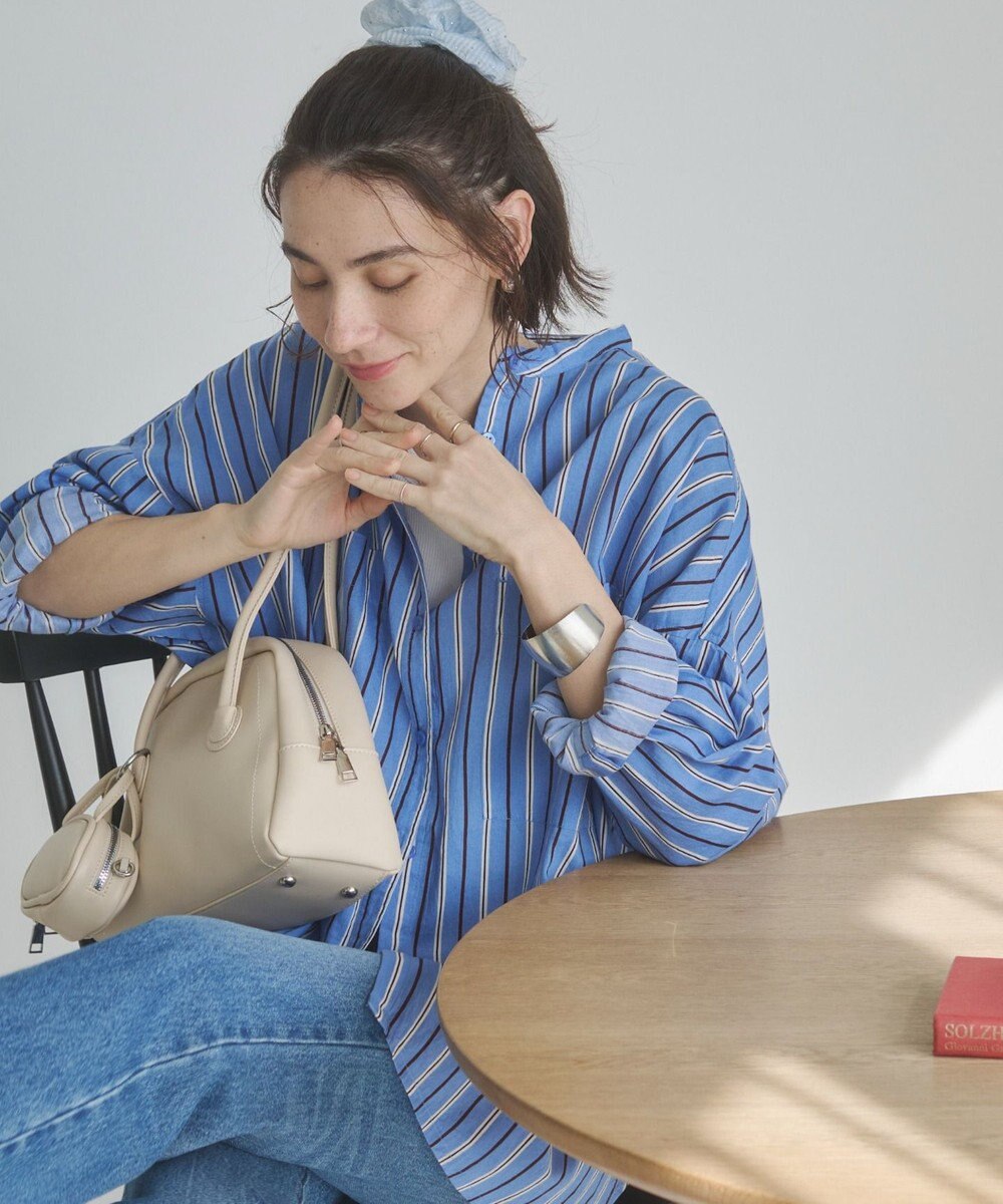 WEGO 着丈が選べる オーバーサイズ バンドカラー シャツ / ストライプ / 無地 