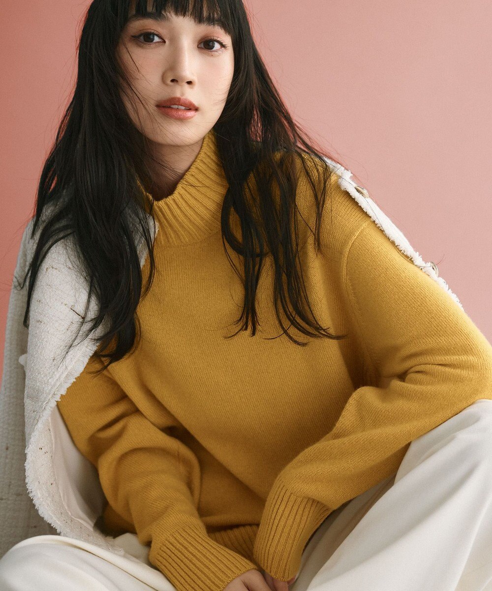 23区 L 【洗える】カシミヤブレンド ハイネック ニット 