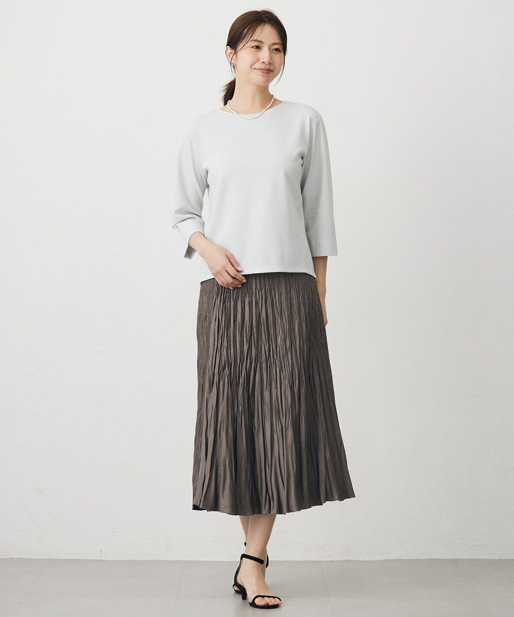 J.PRESS LADIES ライトマイクロスエード プリーツ スカート 