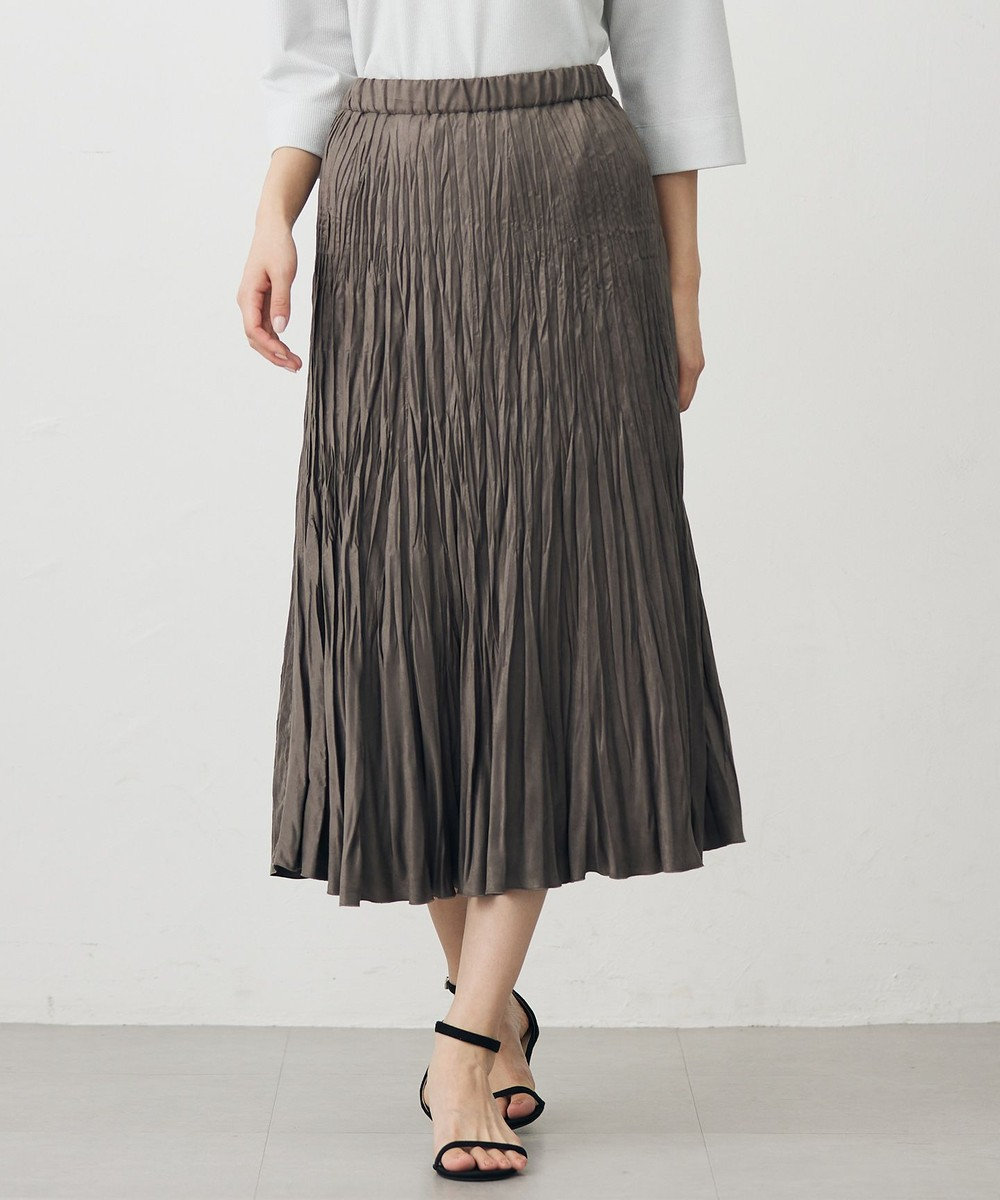J.PRESS LADIES ライトマイクロスエード プリーツ スカート 