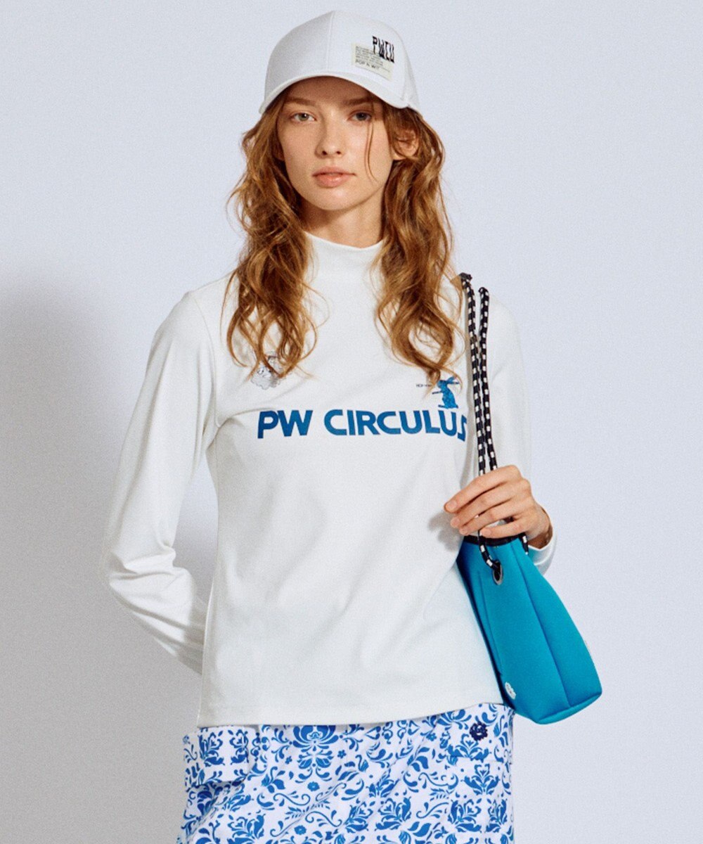 PW CIRCULUS 【吸水速乾 / UV遮蔽率99.5% UVカット / ストレッチ】【WOMEN】ラビットグラフィック ロングスリーブモックT ゴルフウェア レディース 