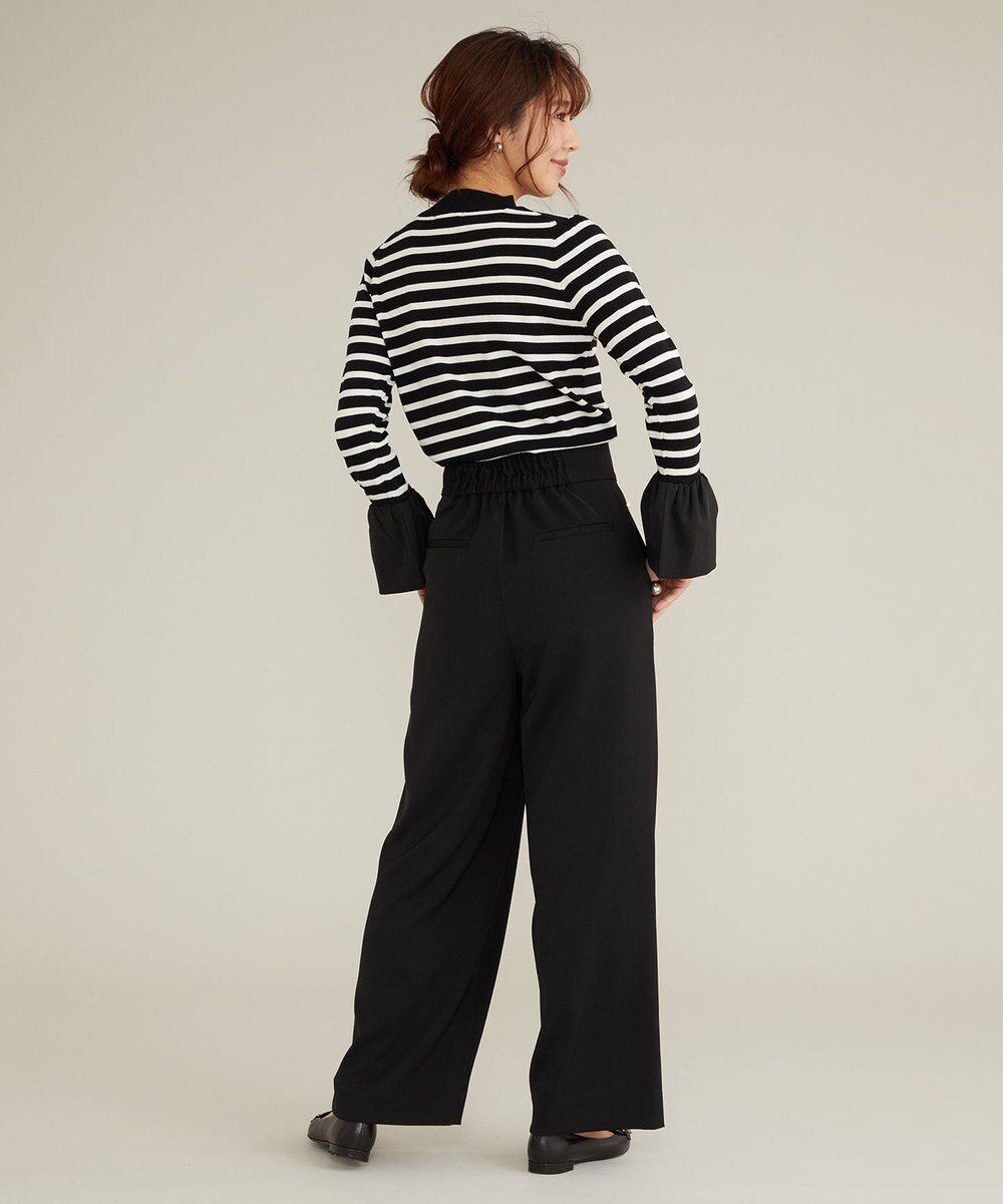 Feroux 【洗える】袖フレアボーダー ニット 