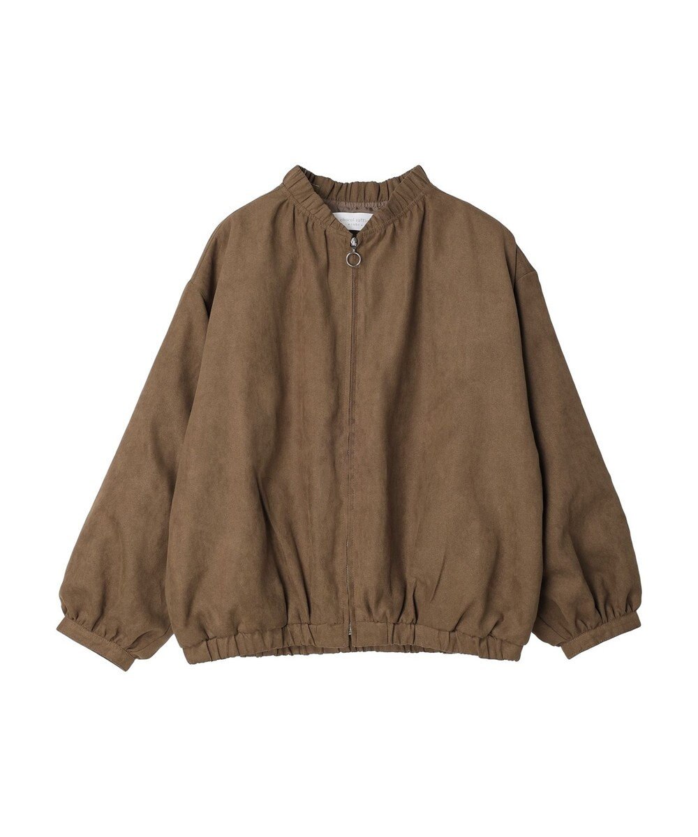 Green Parks スウェード調ギャザーブルゾン 