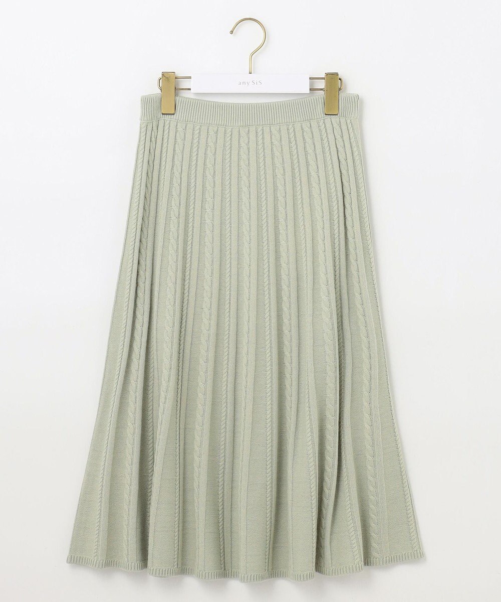 ANY SIS L 【セットアップ対応】スフレケーブルニット スカート 