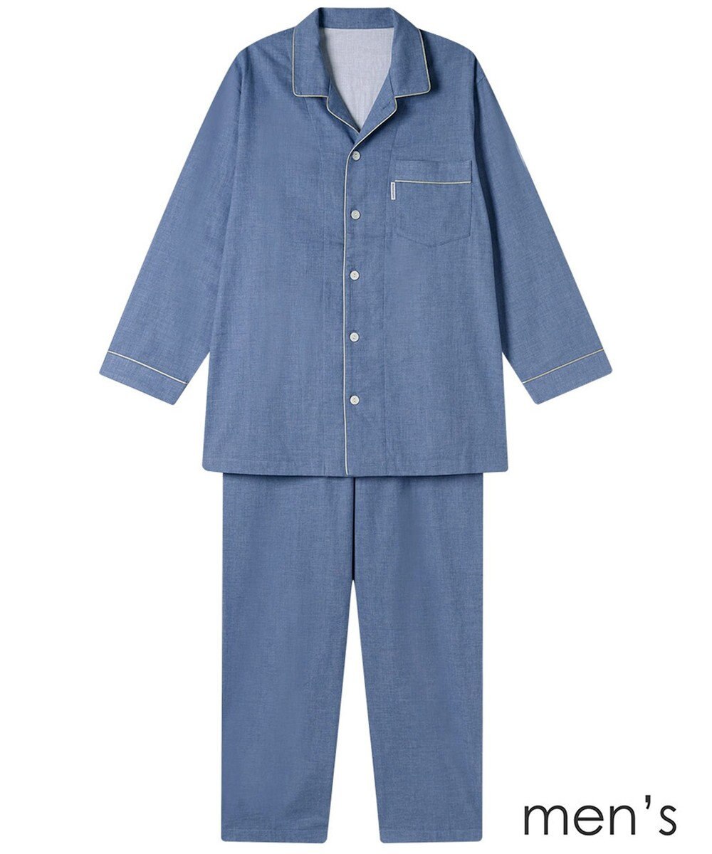 ワコール／睡眠科学 メンズ パジャマ 長袖 長ズボン 綿100%(本体) 二重ガーゼ YGX519 睡眠科学／ワコール 