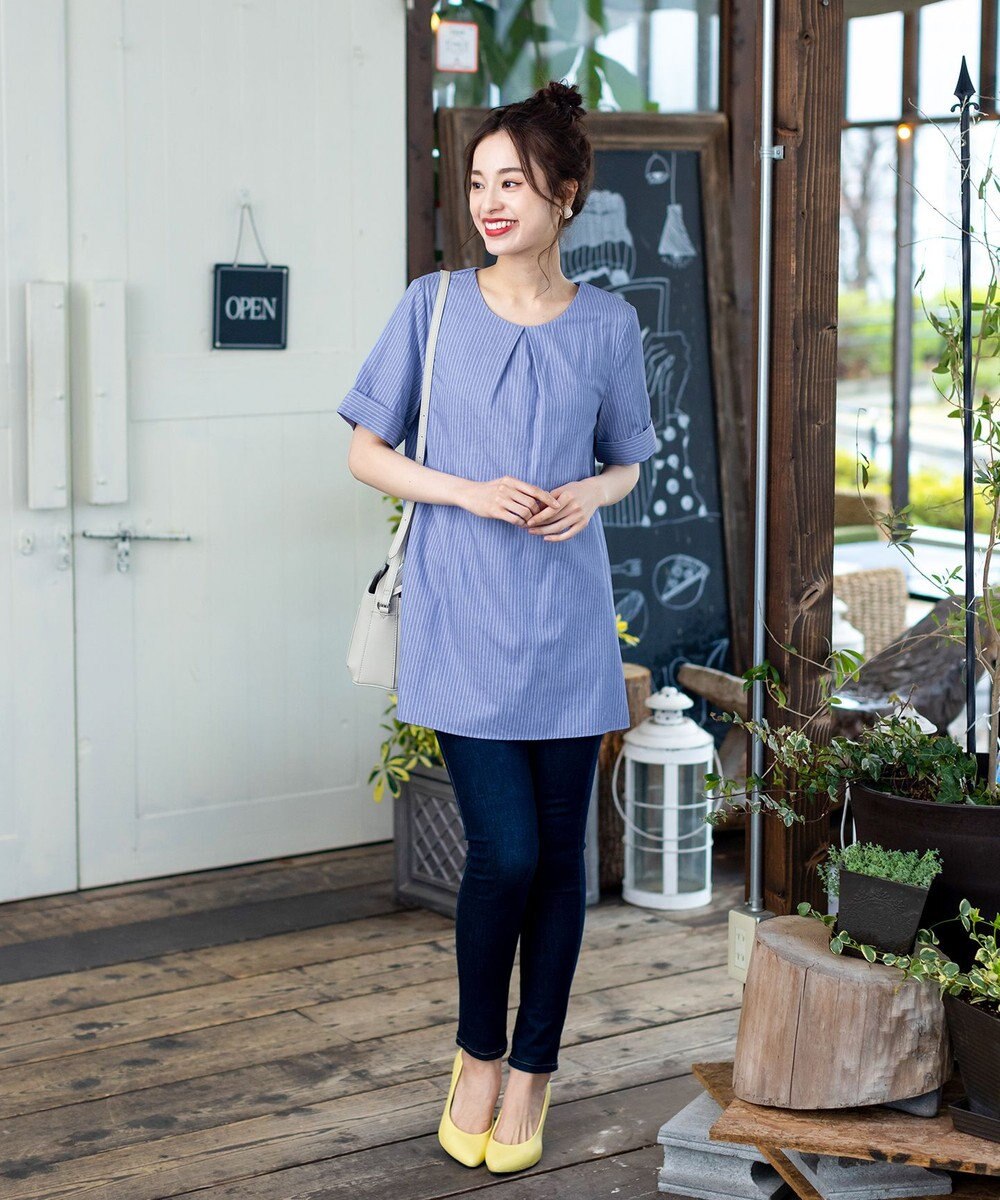 Tiaclasse 【洗える】体型カバーも叶う幅広カフスチュニックブラウス 